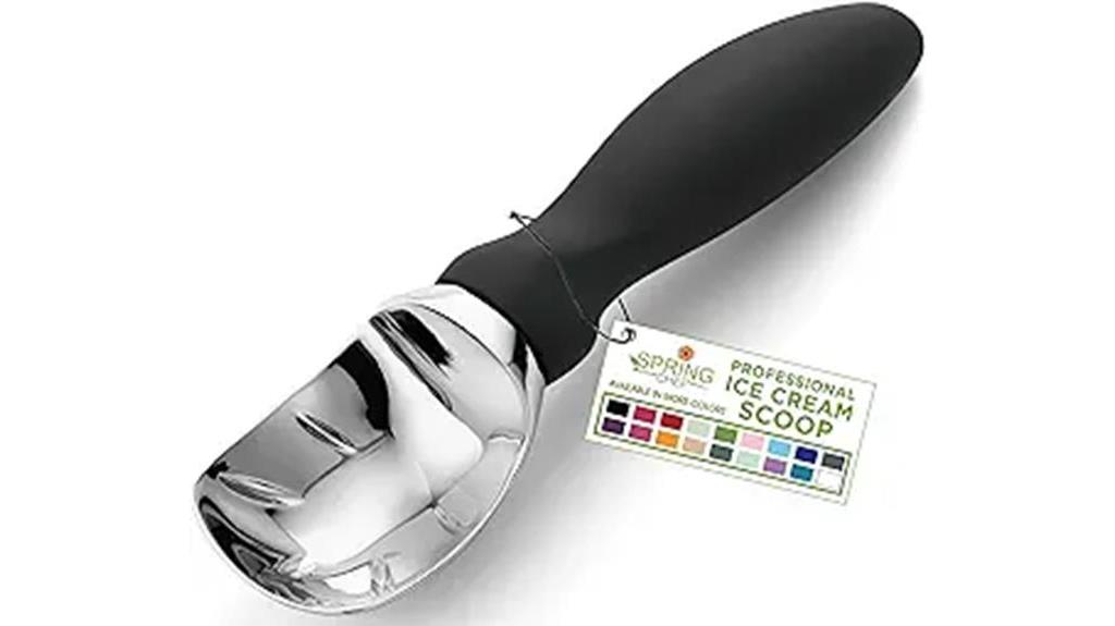 comfortable black ice cream scoop