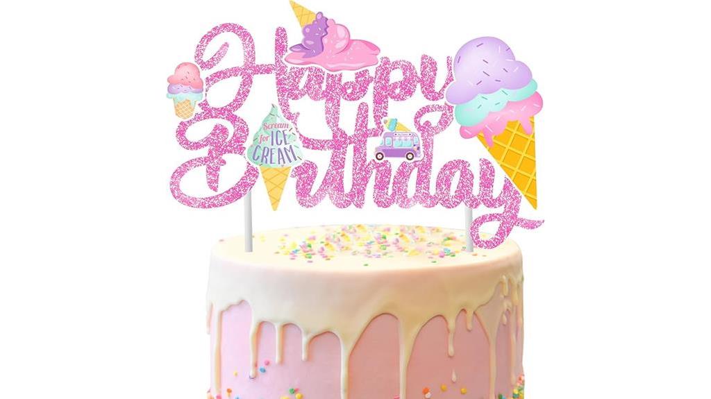 ice cream birthday cake topper