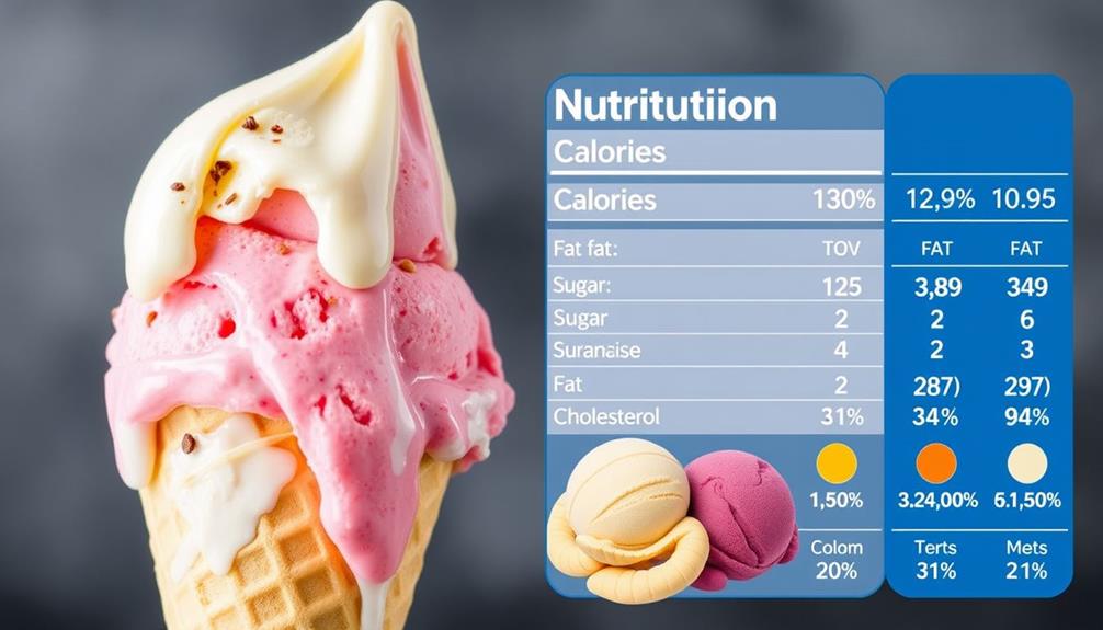 ice cream nutritional analysis