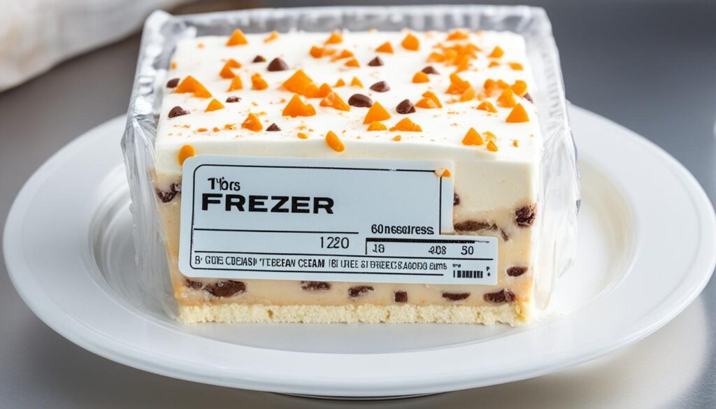 properly store ice cream cake