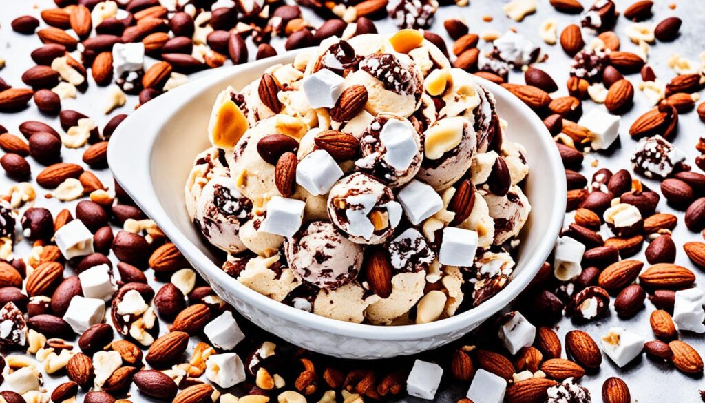 types of nuts in rocky road ice cream