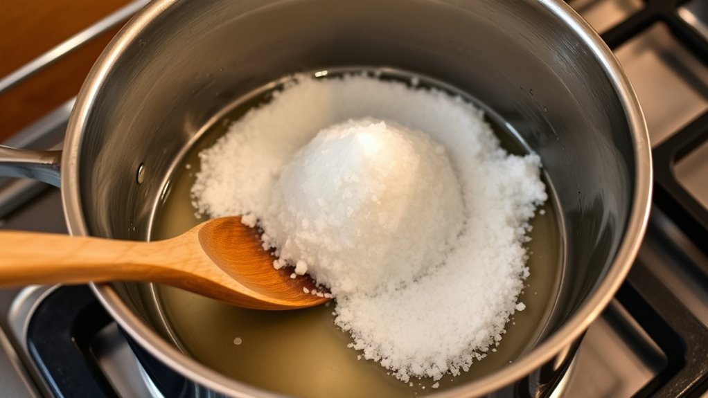 add sugar and stir