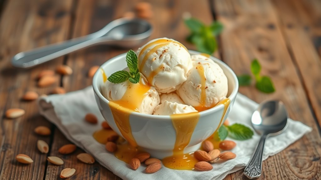 almond milk honey ice cream
