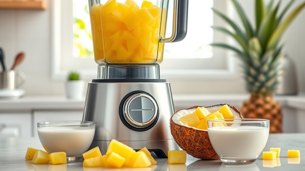 blend ingredients using coconut