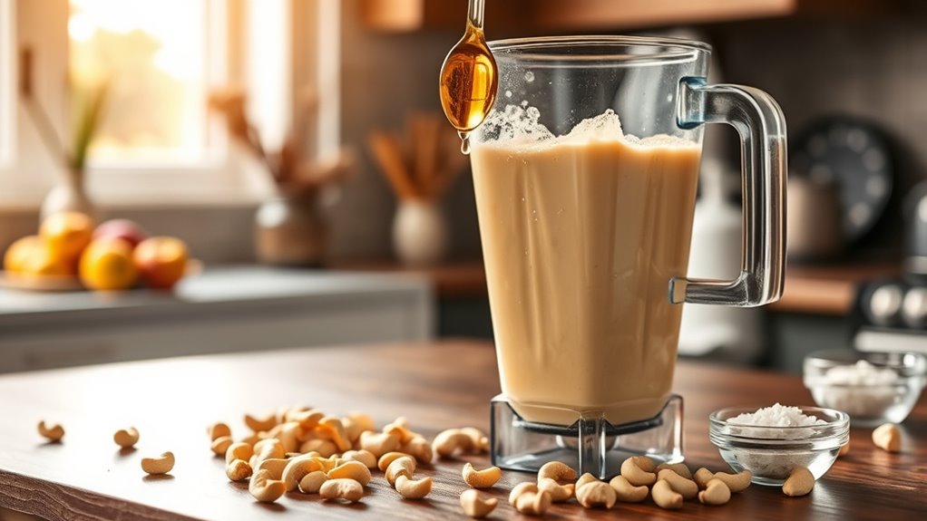 blend sweetener and vanilla