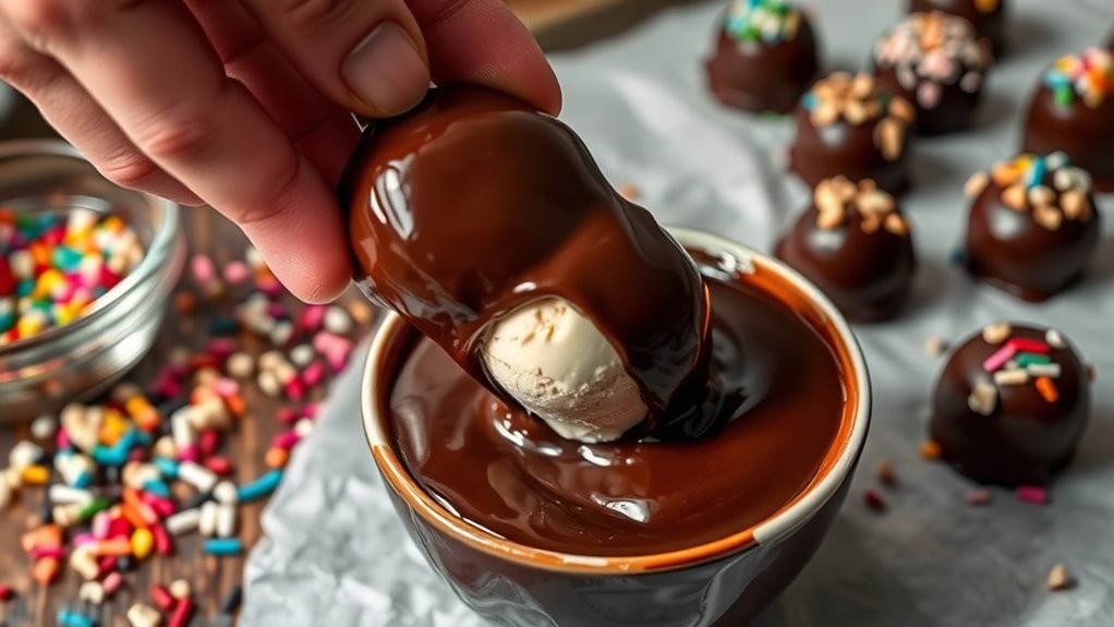 chocolate dipping process initiated