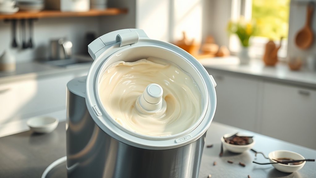 churn ice cream mixture
