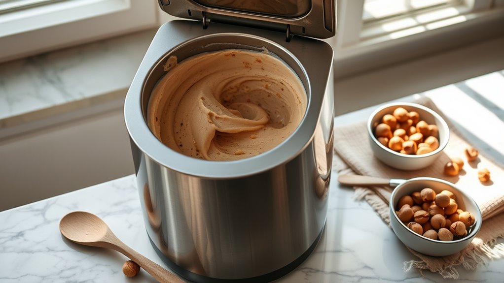 churn mixture in machine