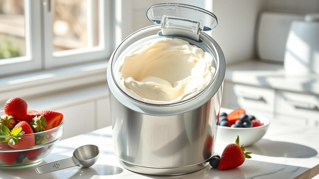 churn mixture in machine