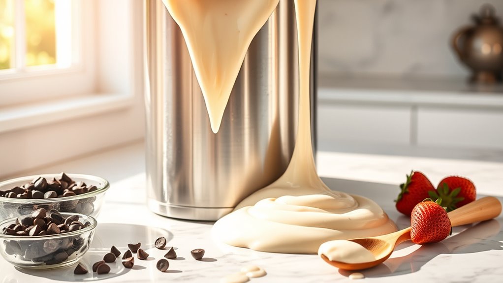 churn mixture in machine