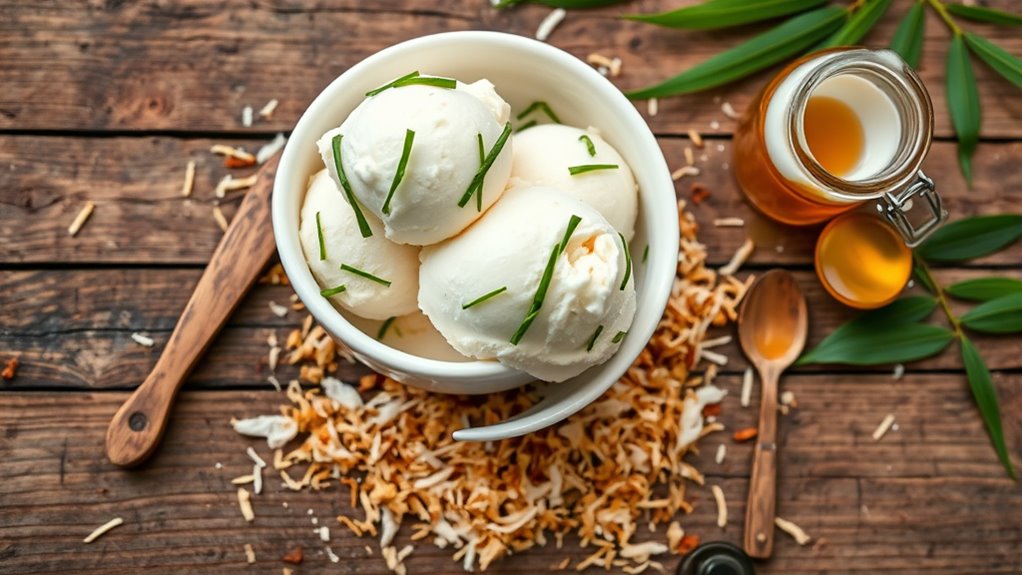 coconut ice cream dessert