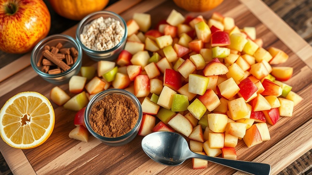 combine apples and spices