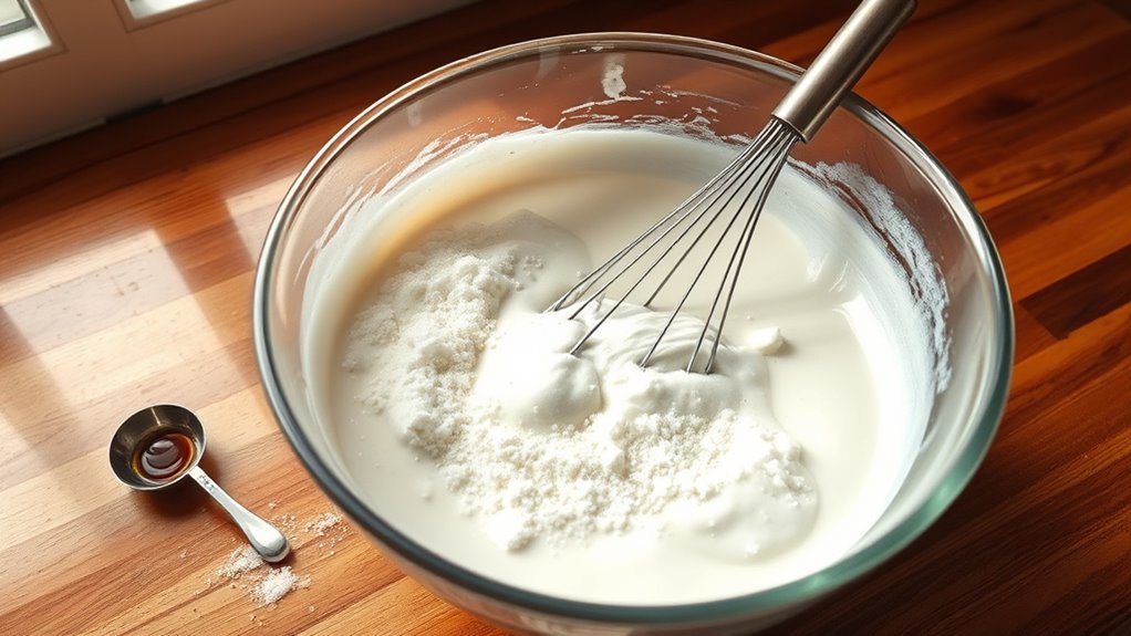 combine cream and sugar