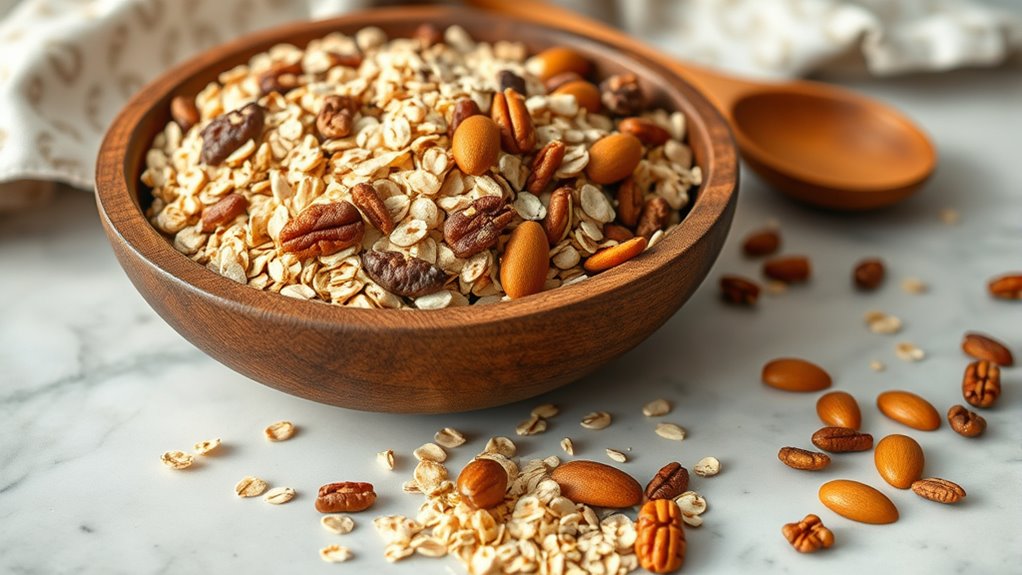 combine oats and nuts