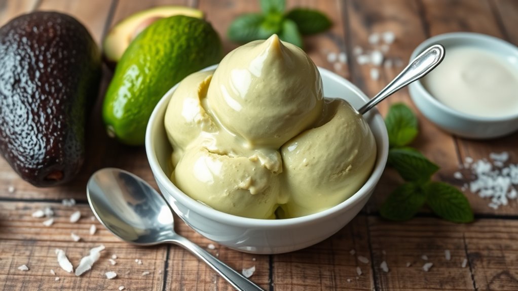 creamy avocado ice cream