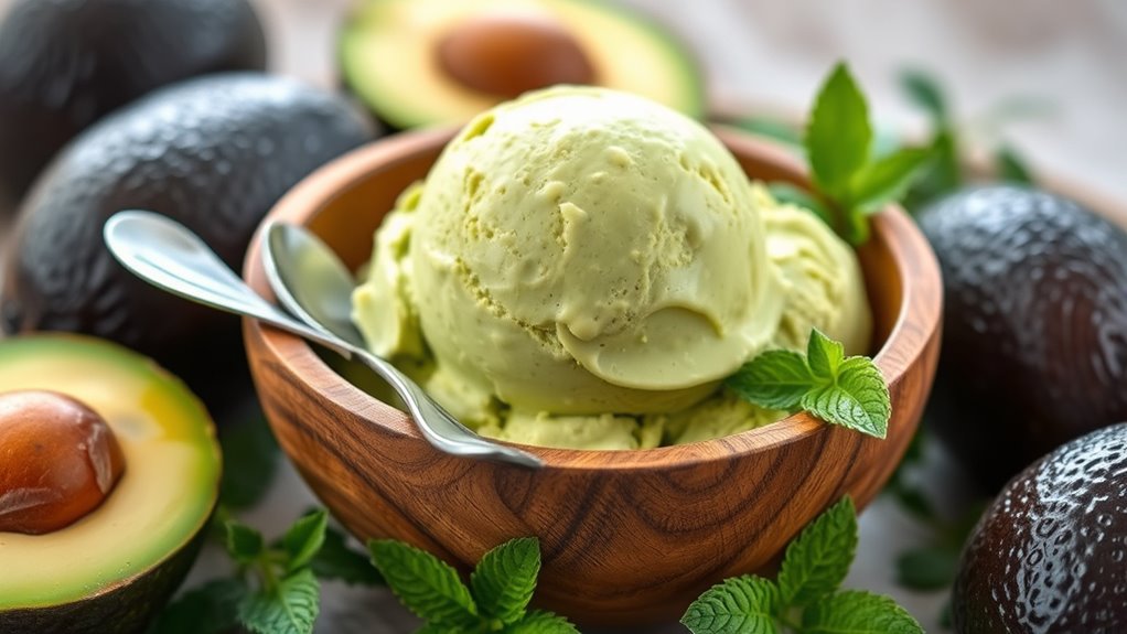 creamy vegan avocado ice cream