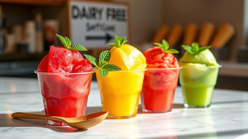 dairy free sorbet options available