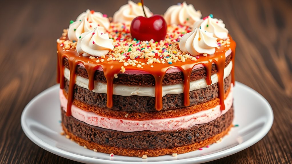 delicious frozen dessert layers