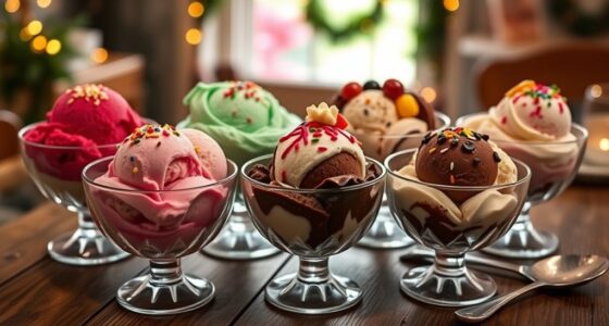 delicious ice creams selection