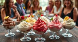 delicious ice creams selection