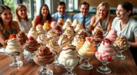 delicious ice creams selection