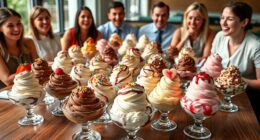 delicious ice creams selection