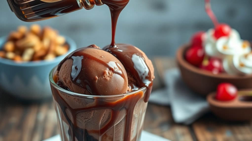 drizzle chocolate sauce generously
