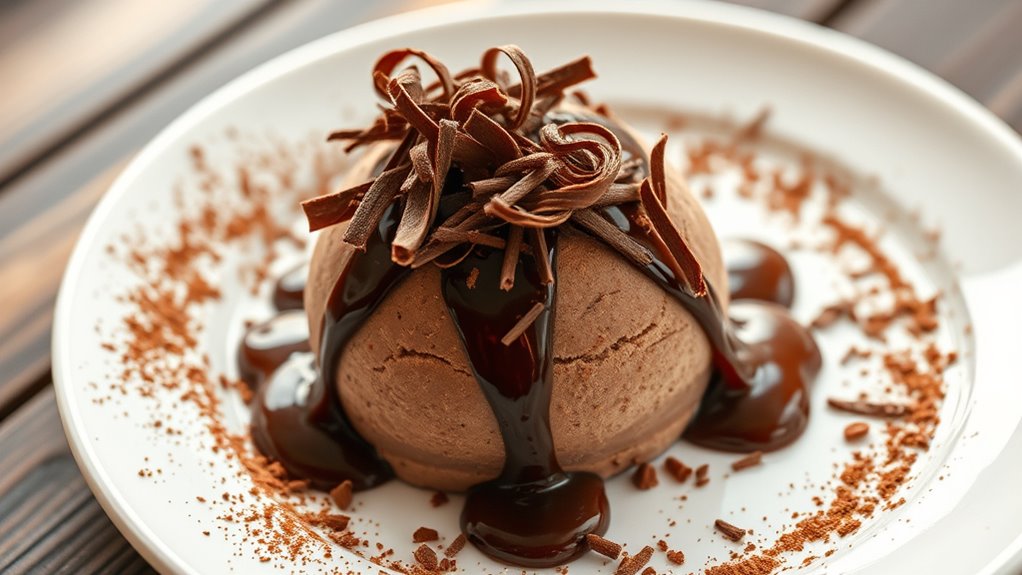 drizzle sauce on dessert