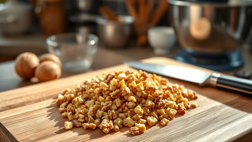 finely chop the walnuts