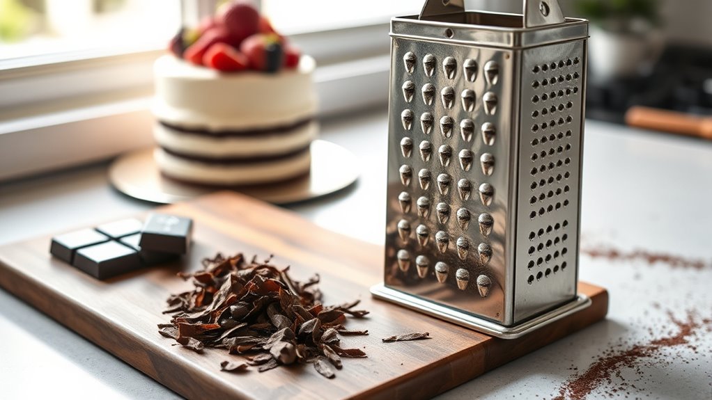 finely grate dark chocolate
