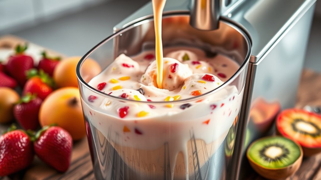 freeze mixture in machine