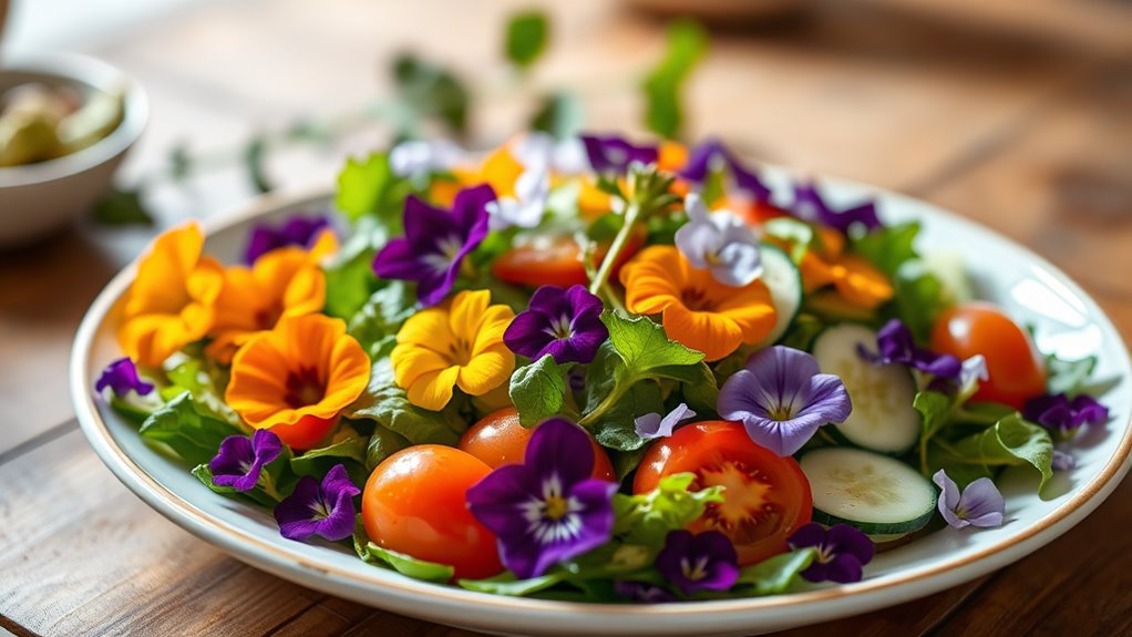 garnish with edible flowers