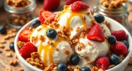 granola ice cream topping