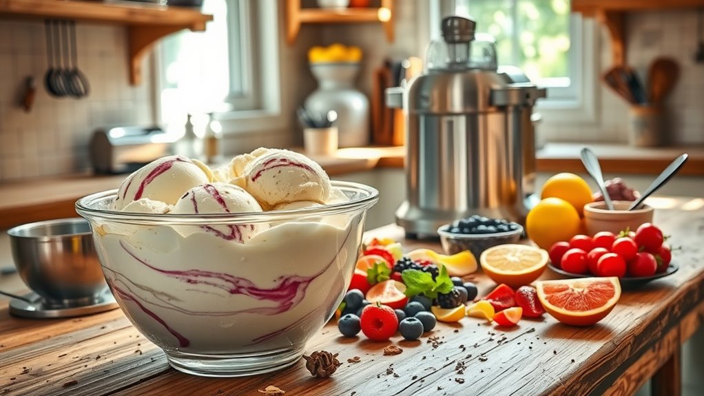 homemade ice cream process