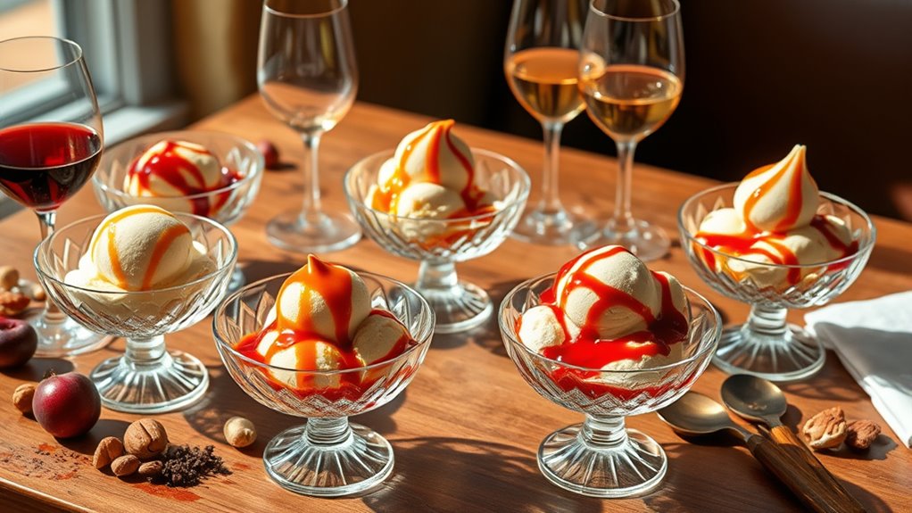 ice cream and dessert wine