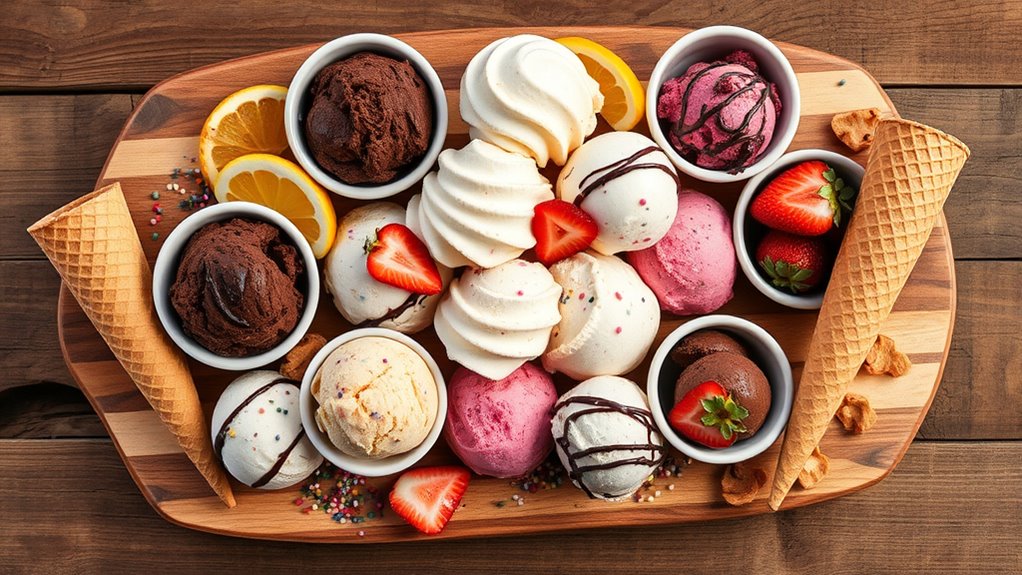 ice cream dessert board setup