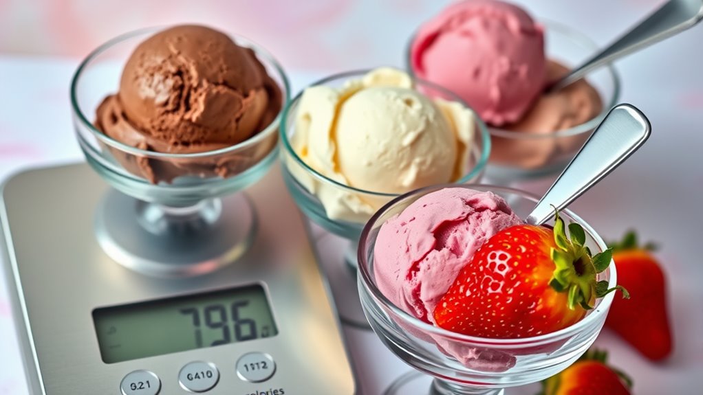 ice cream varieties and calories