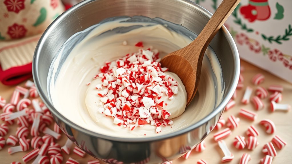 incorporate crushed peppermint