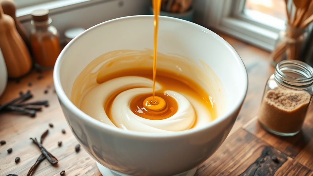 incorporate vanilla extract gently