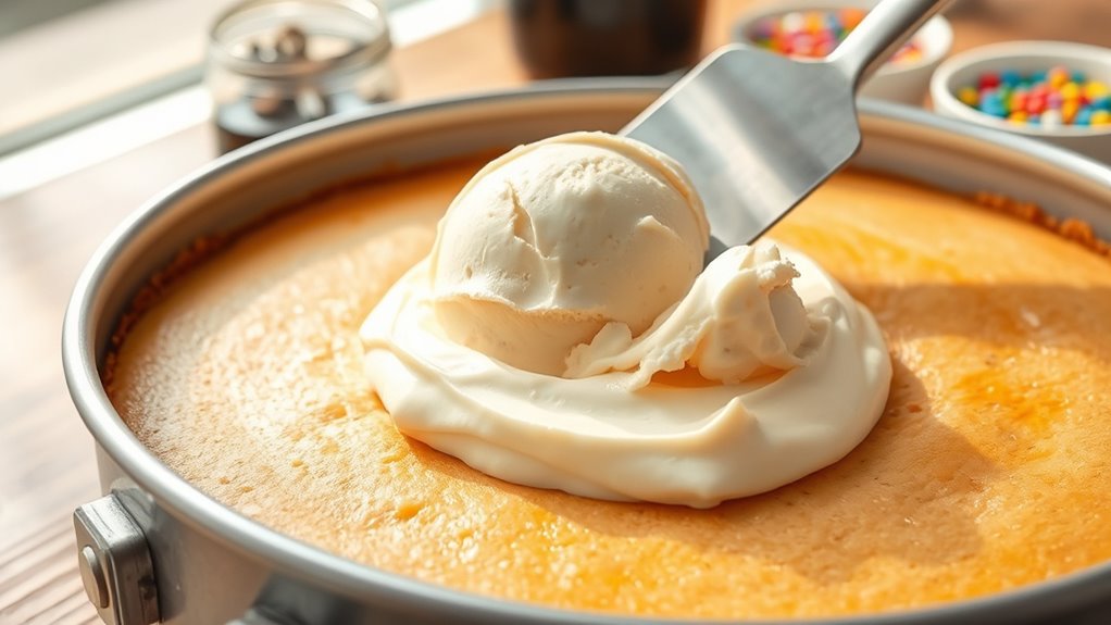 layer with ice cream