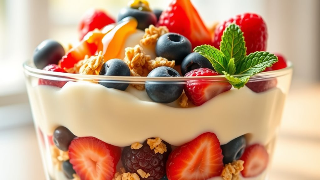 layer yogurt with toppings