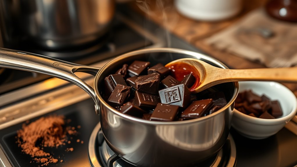 melt chocolate for topping