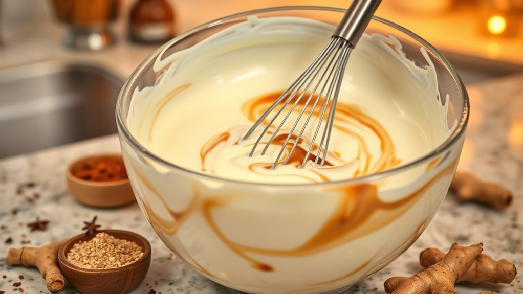 mix ginger with cream