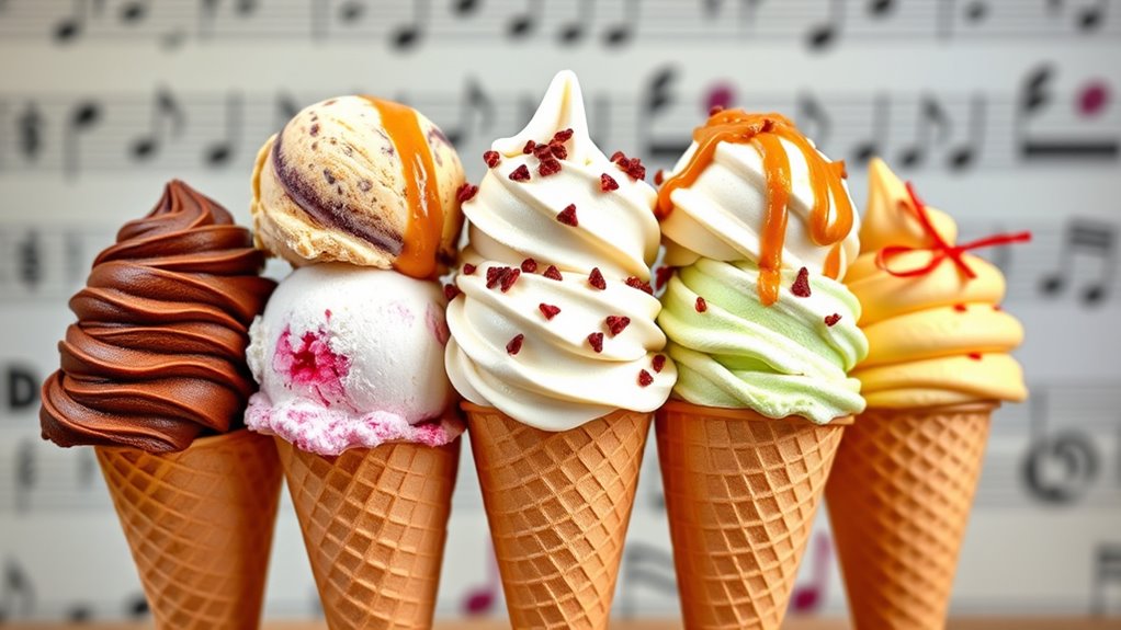 musical themed ice cream choices