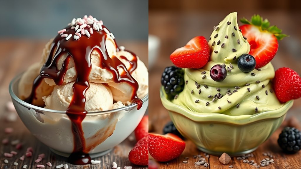 nutritional differences in ice cream