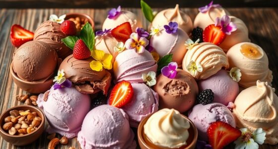 organic ice creams selection