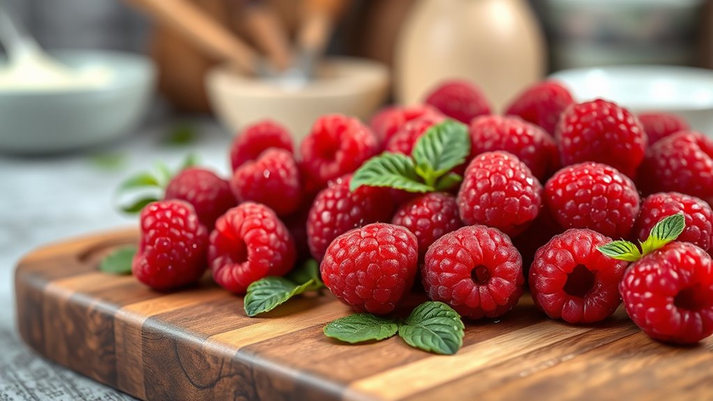 prepare fresh raspberries carefully