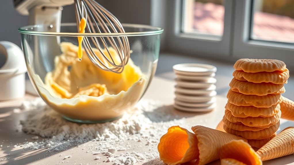 prepare ice cream batter