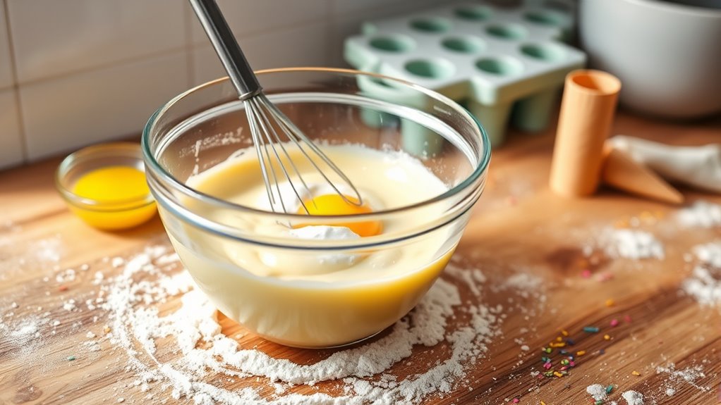 prepare ice cream batter