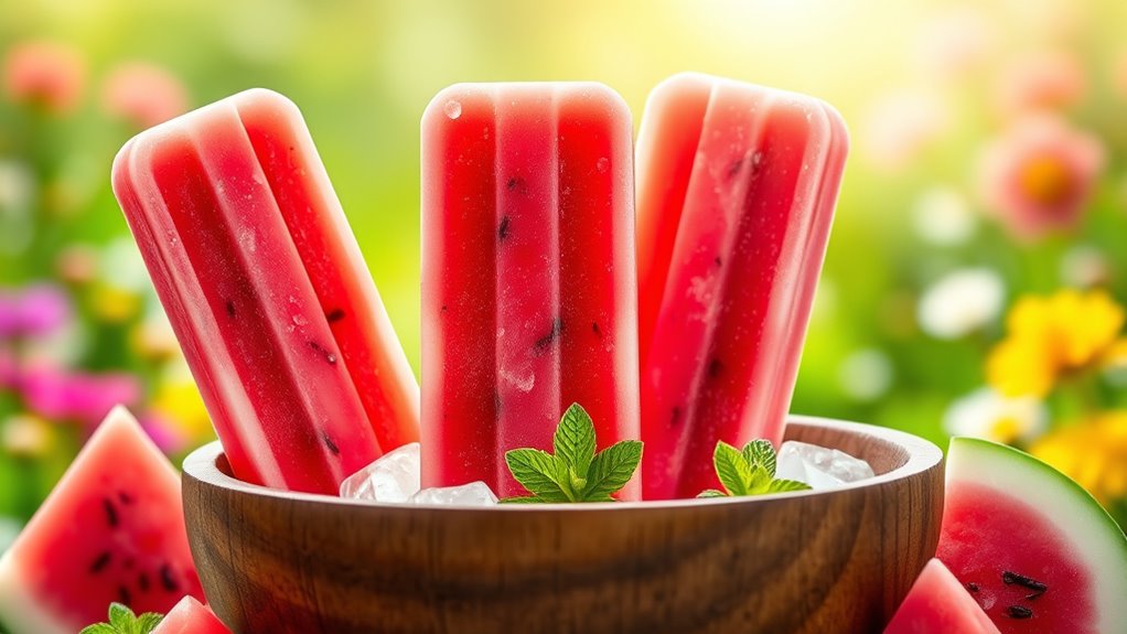 refreshing watermelon flavored popsicles